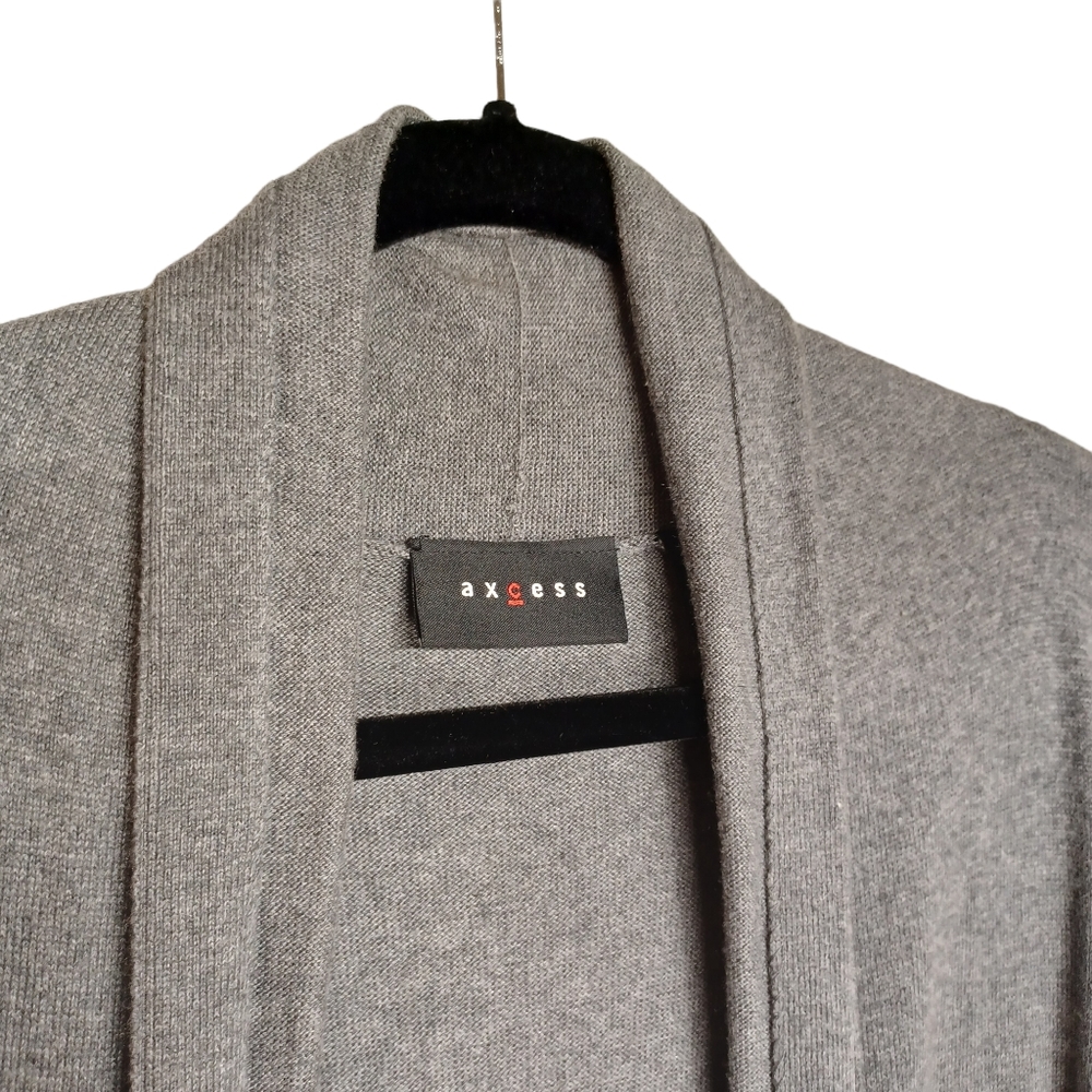 AXCESS Gray Short Sleeve Stretchy Open Shawl Large - Picture 3 of 7